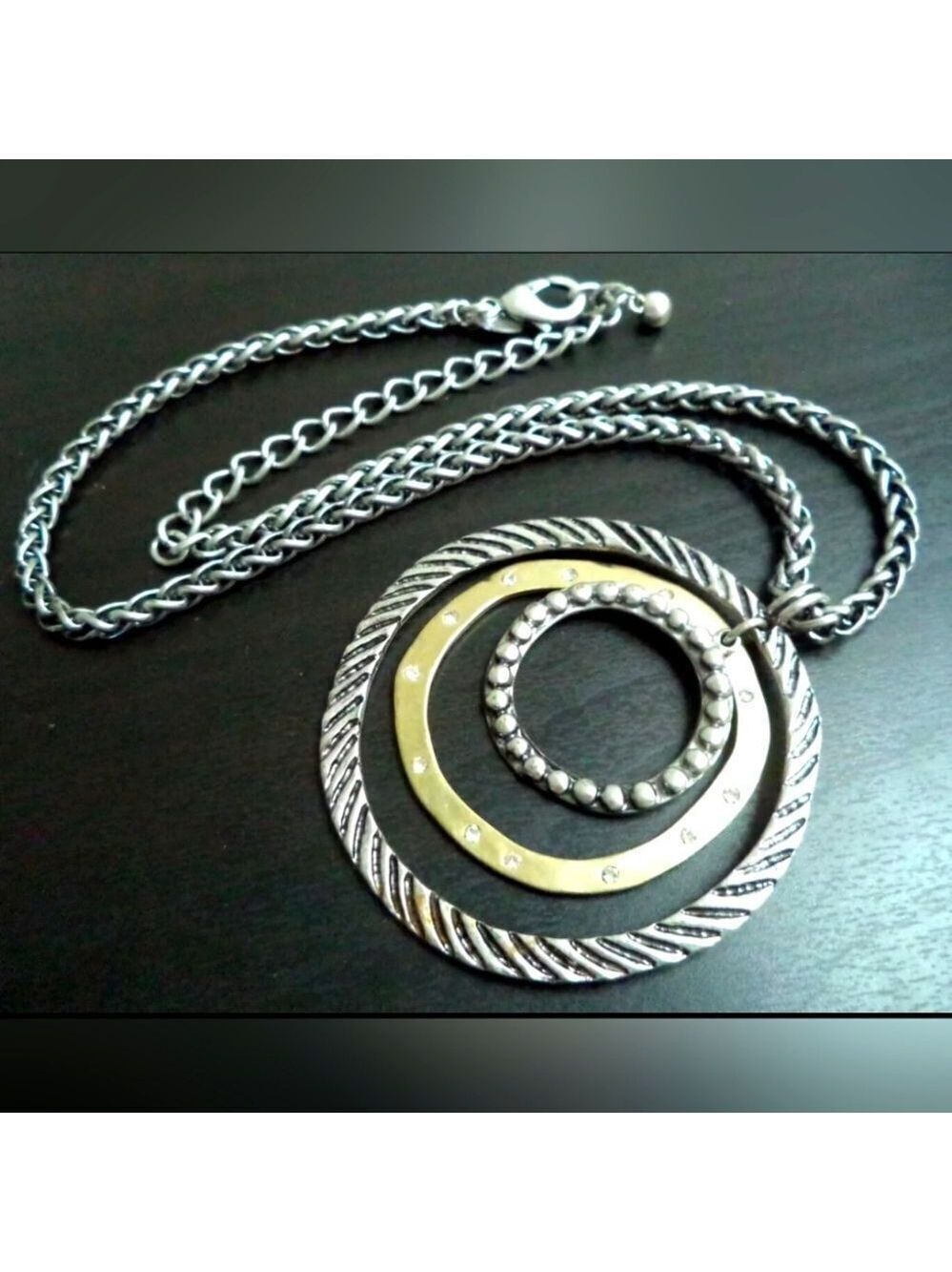 VINTAGE SIGNED CHICO'S TWO TONE 20.5" NECKLACE